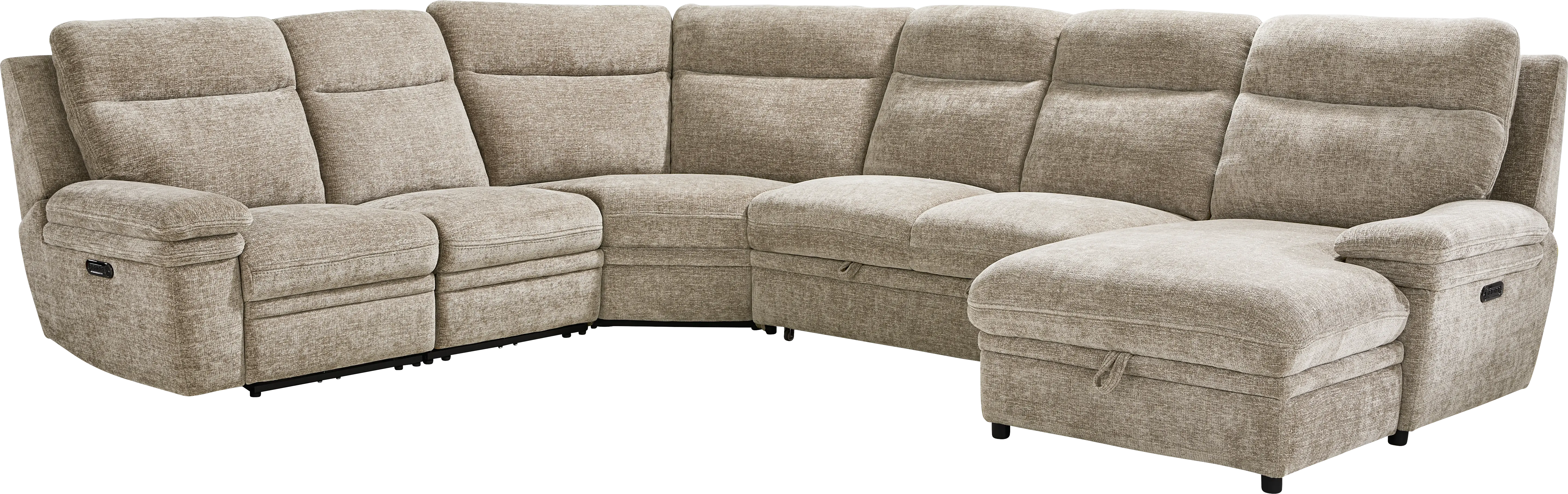 Anaheim Latte 5 Pc Dual Power Reclining Sectional - Thumbnail - Image 1