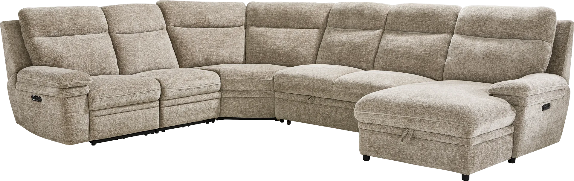 Anaheim Latte 5 Pc Dual Power Reclining Sectional - Image 1