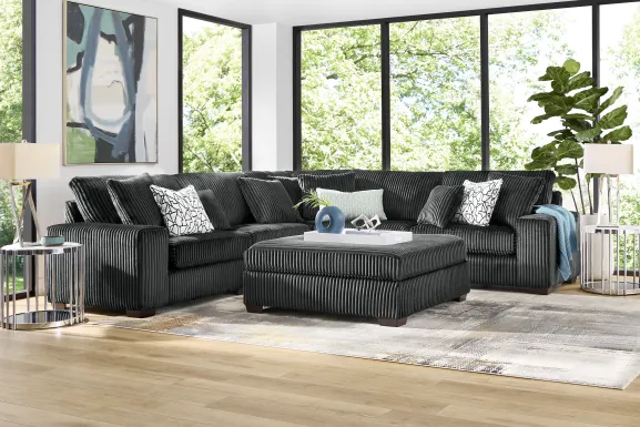 Lexford Park Black 5 Pc Sectional