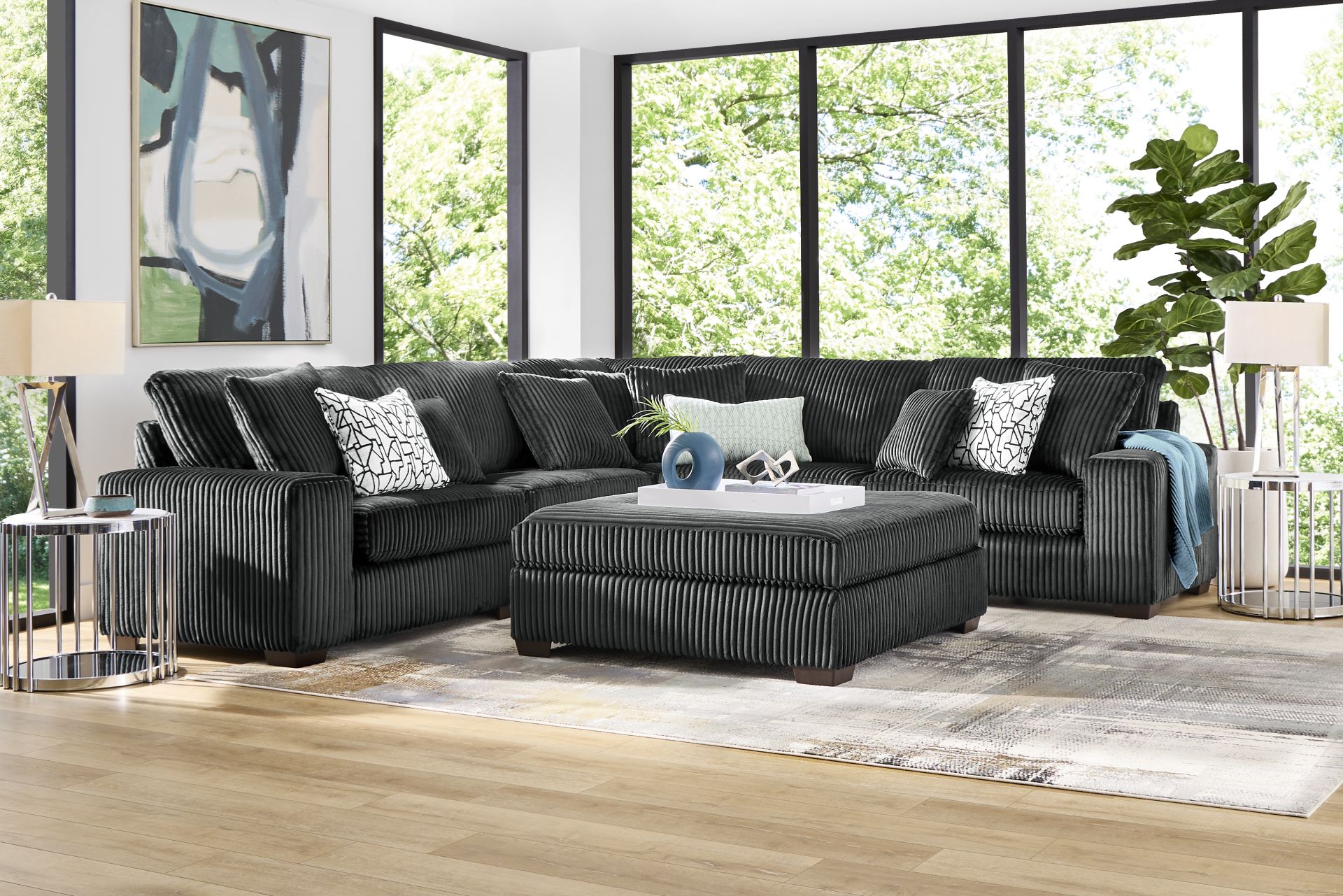 Lexford Park Black 5 Pc Sectional - Image 1