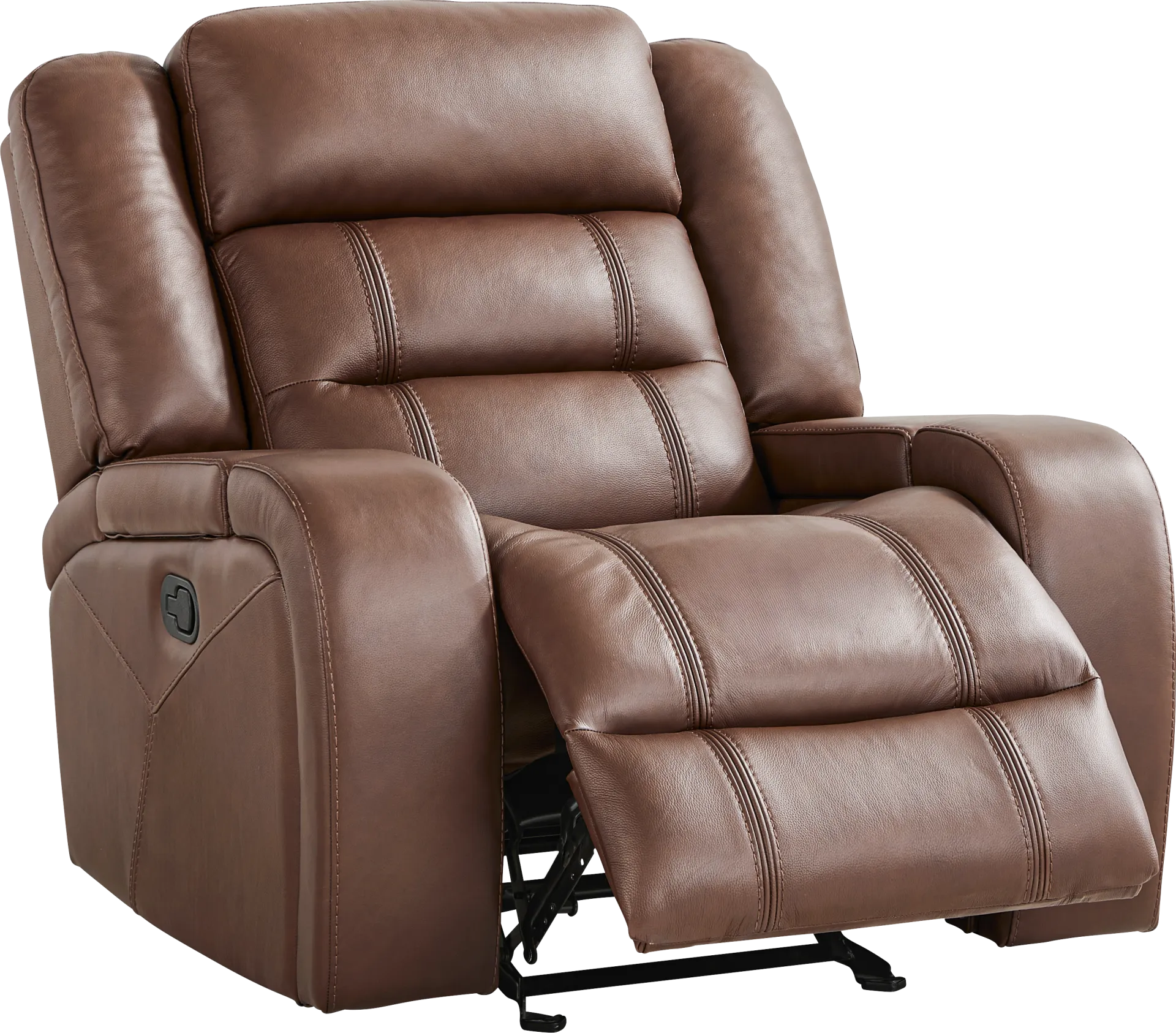 Denali Brown Leather Glider Recliner - Image 1
