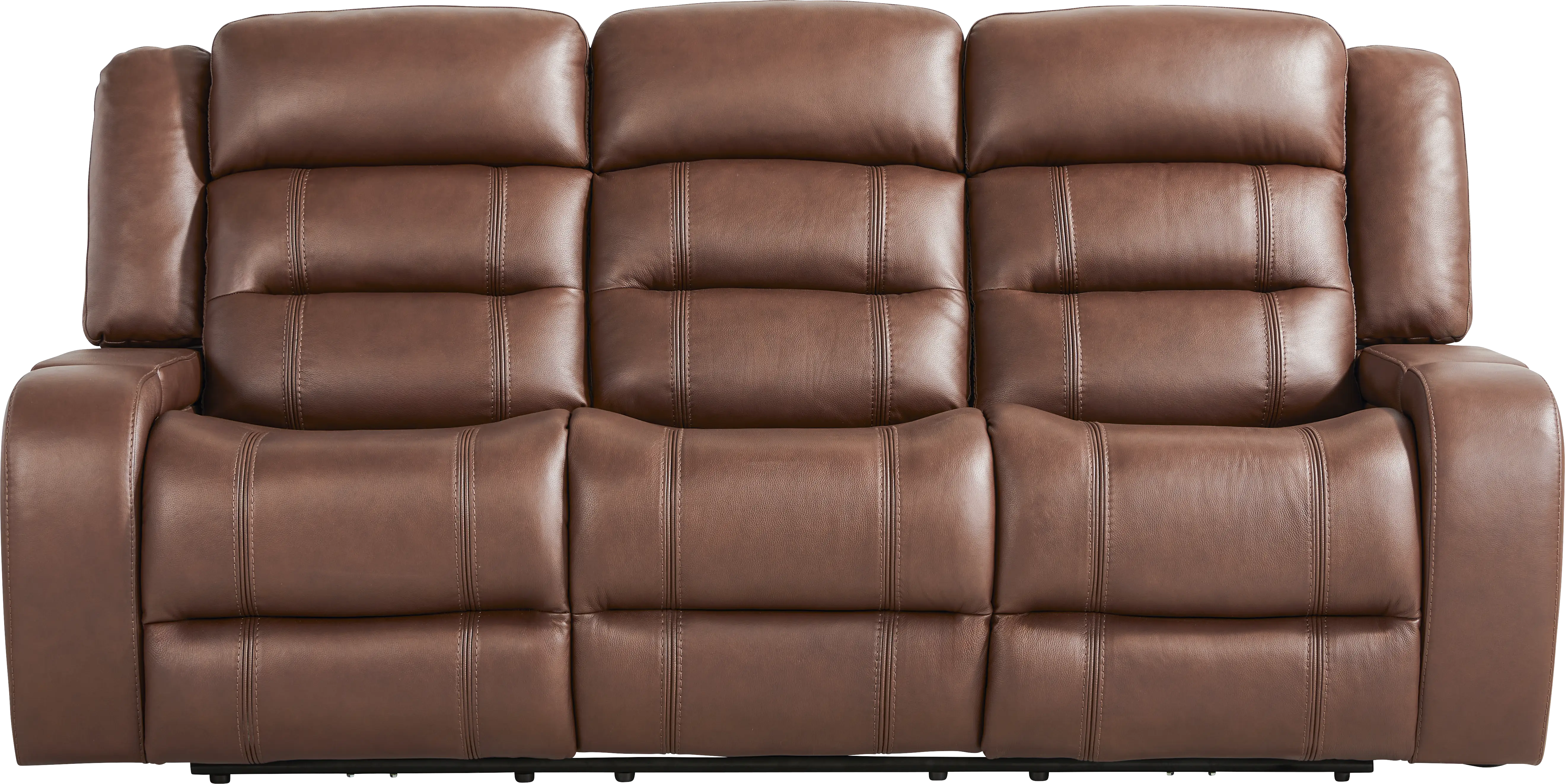 Denali Brown Leather 5 Pc Reclining Living Room - Thumbnail - Image 2