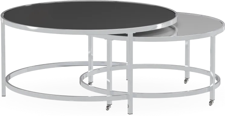 Marlow Heights Black Nesting Cocktail Table, Set of 2