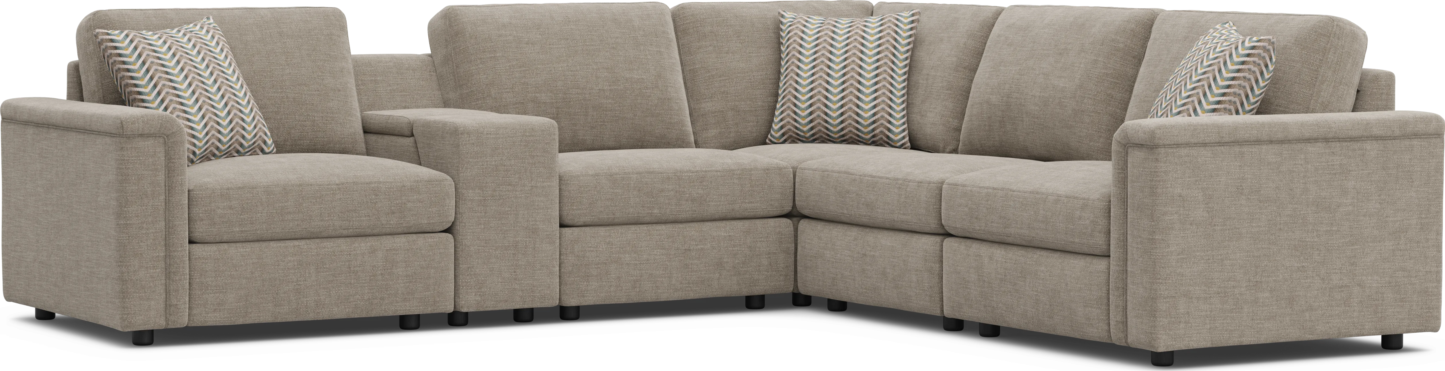 Beige 6 Pc Tempo Modular with Media Console - Thumbnail - Image 1