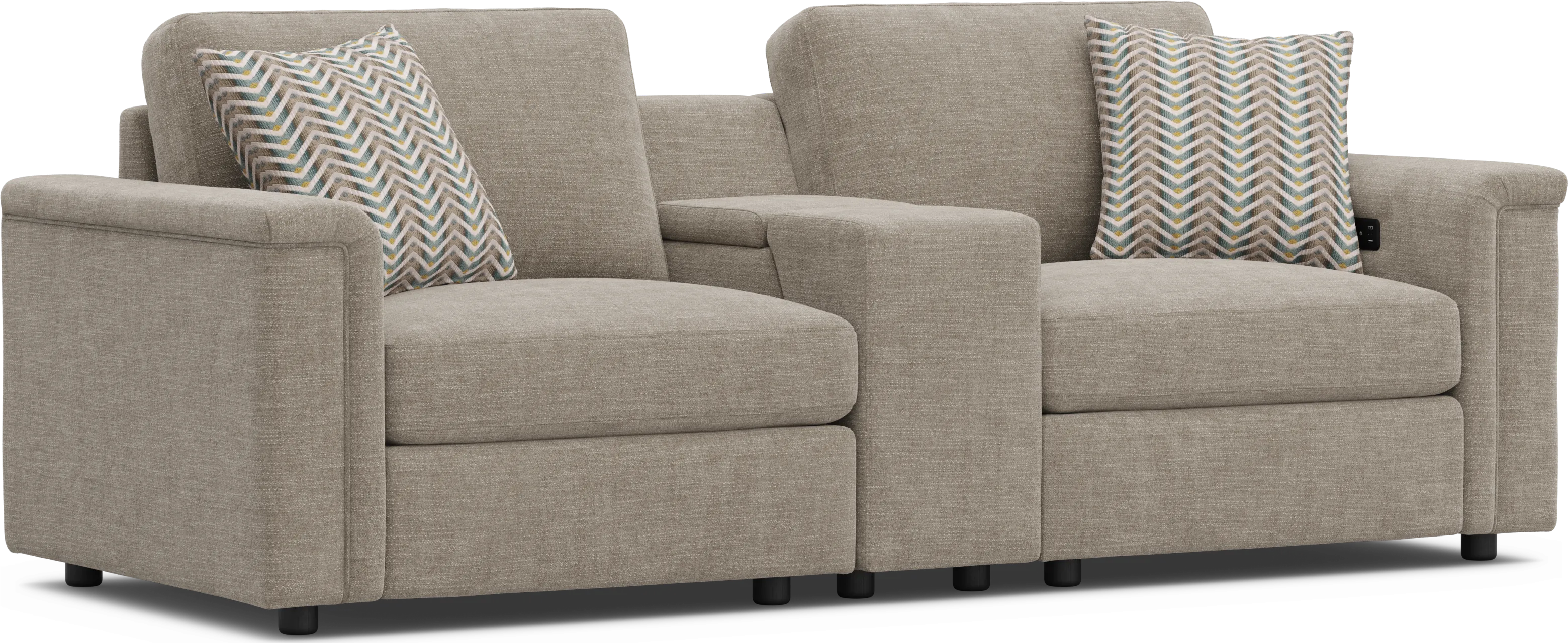 Beige 3 Pc Tempo Modular with Media Console - Thumbnail - Image 1
