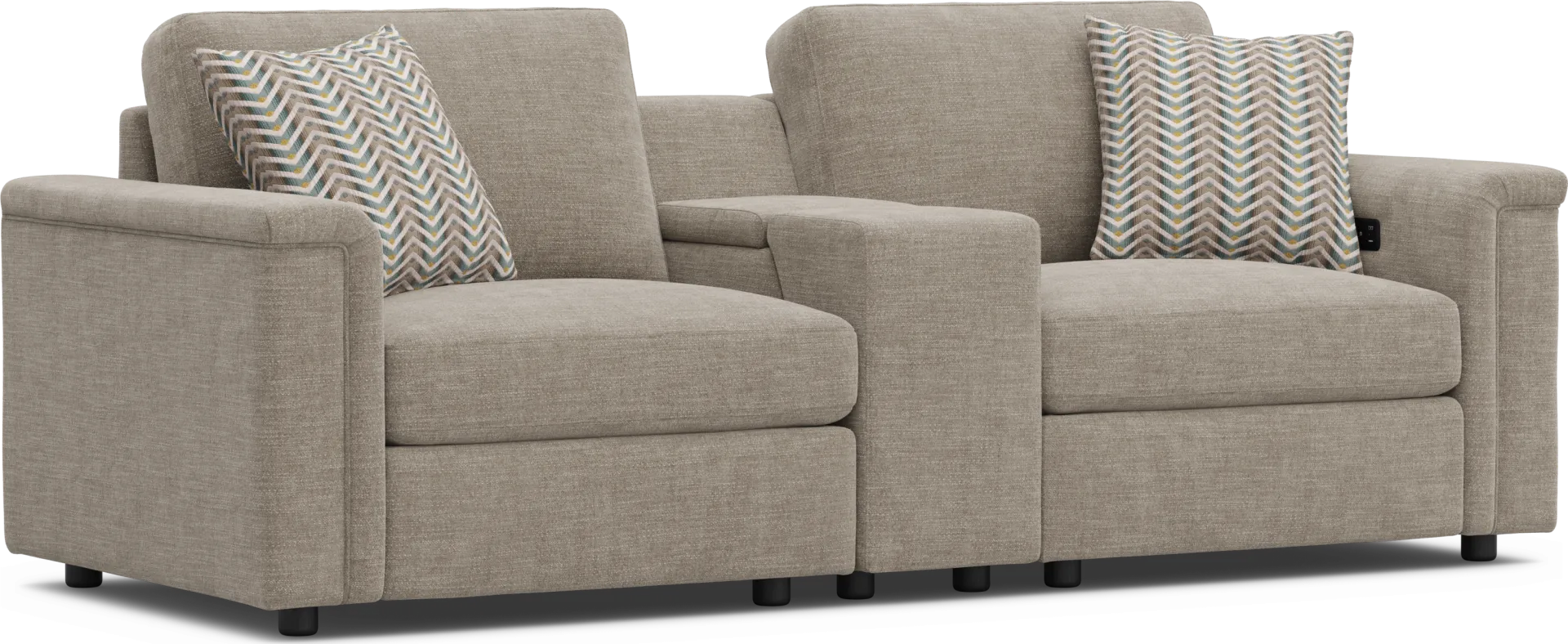 Beige 3 Pc Tempo Modular with Media Console - Image 1
