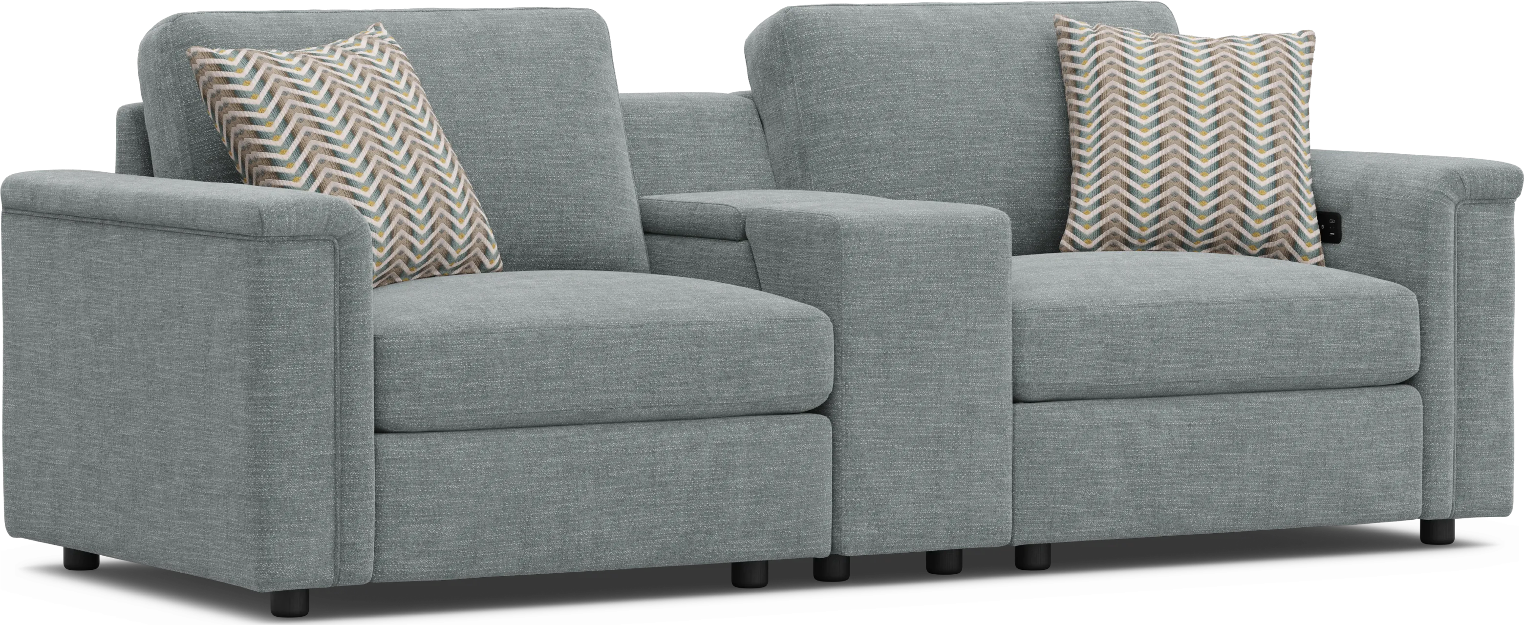 Blue 3 Pc Tempo Modular with Media Console - Thumbnail - Image 1