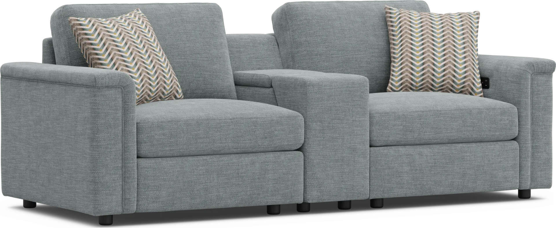 Blue 3 Pc Tempo Modular with Media Console - Image 1