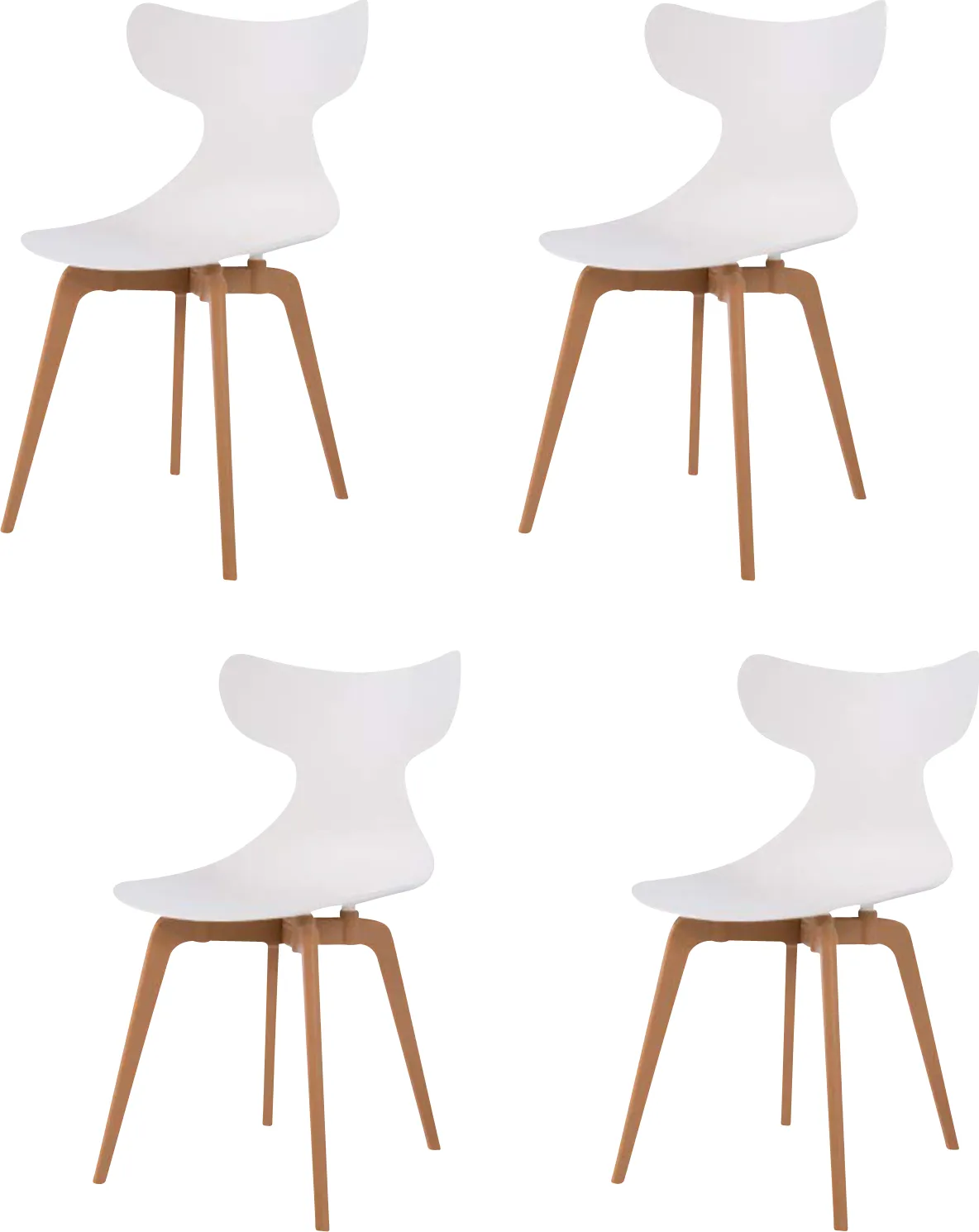 Lagoon Whale White Dining Chair, Set of 4 - Image 1