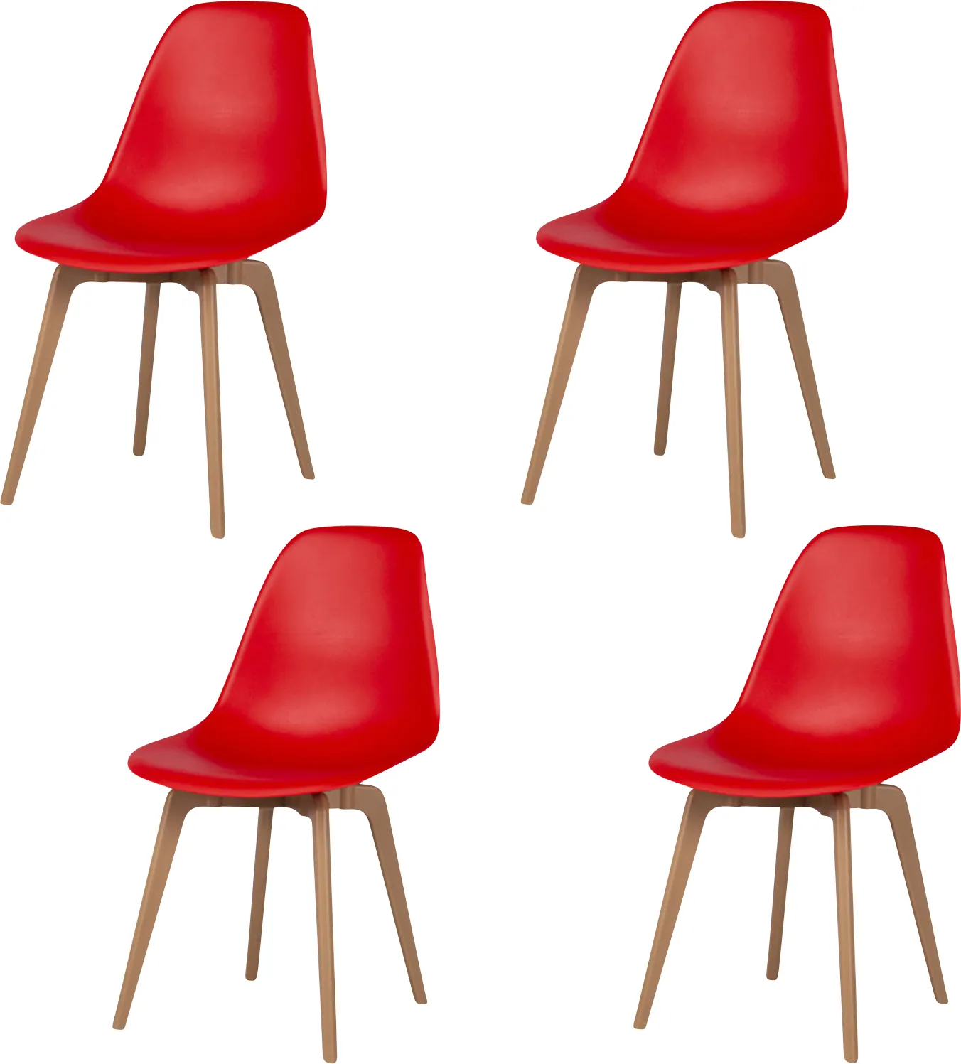 Edenpark Red Dining Chair, Set of 4 - Image 1