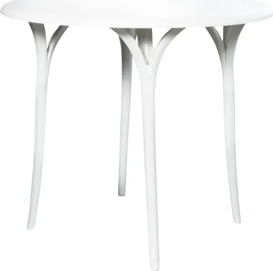 Beswick White 35 in. Round Outdoor Dining Table
