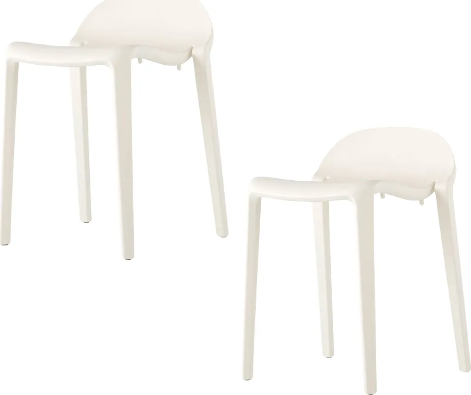 Outdoor Lulia White Stool, Set of 2