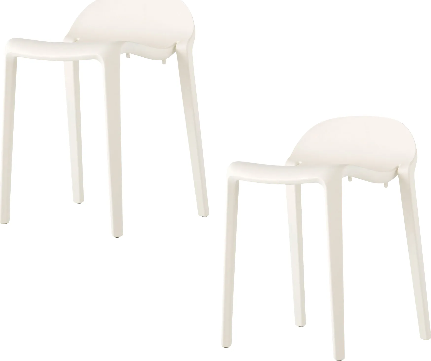Outdoor Lulia White Stool, Set of 2 - Image 1
