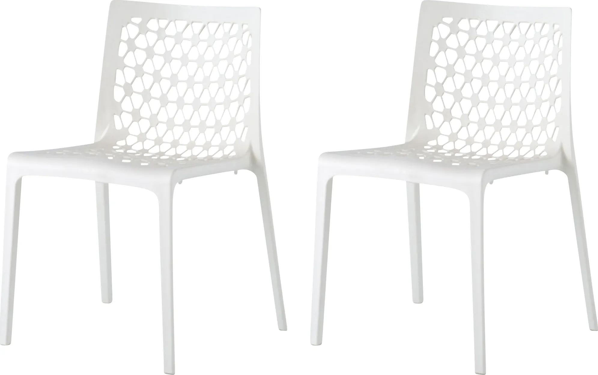 Lagoon Milan White Outdoor Dining Chair, Set of 2 - Thumbnail - Image 1