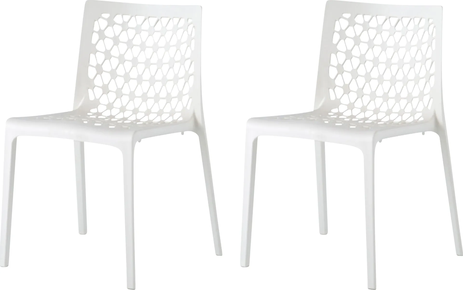 Lagoon Milan White Outdoor Dining Chair, Set of 2 - Image 1
