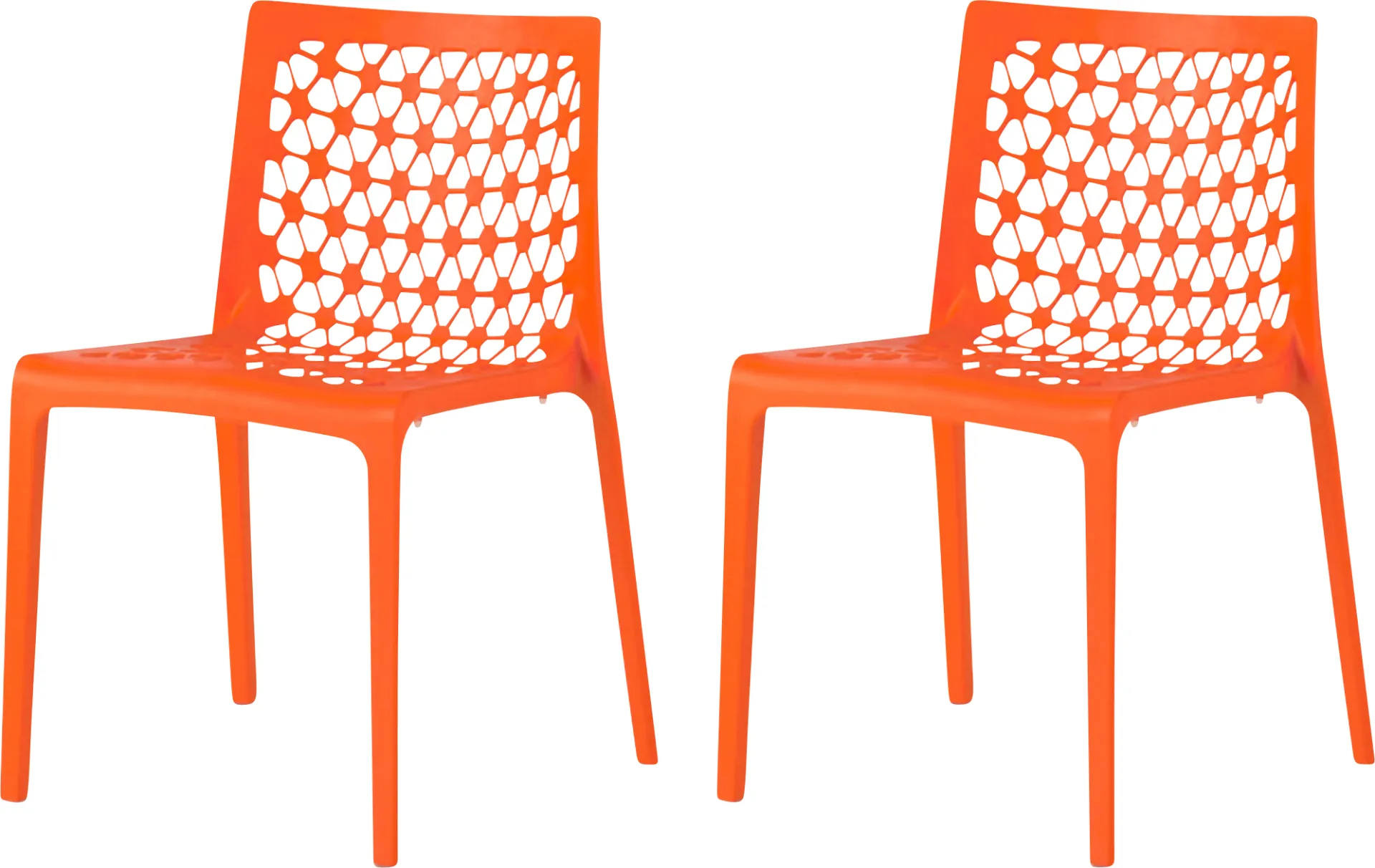 Lagoon Milan Orange Outdoor Dining Chair, Set of 2 - Image 1
