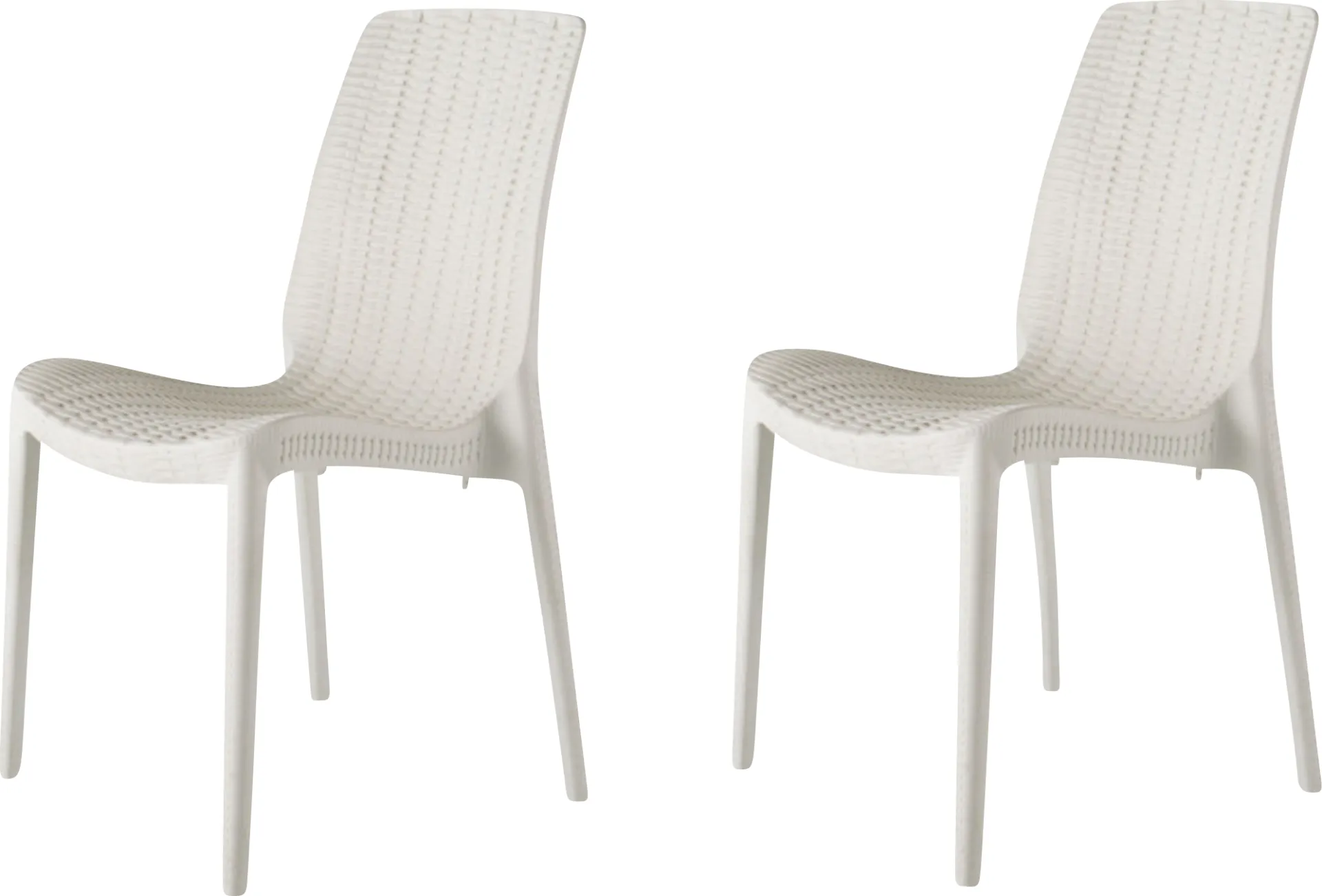 Lagoon Rue White Outdoor Dining Chair, Set of 2 - Image 1