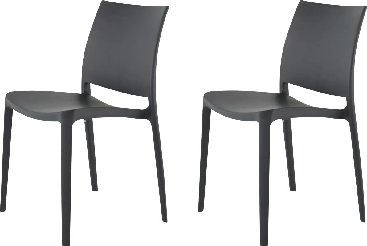 Lagoon Sensilla Dark Gray Outdoor Dining Chair, Set of 2