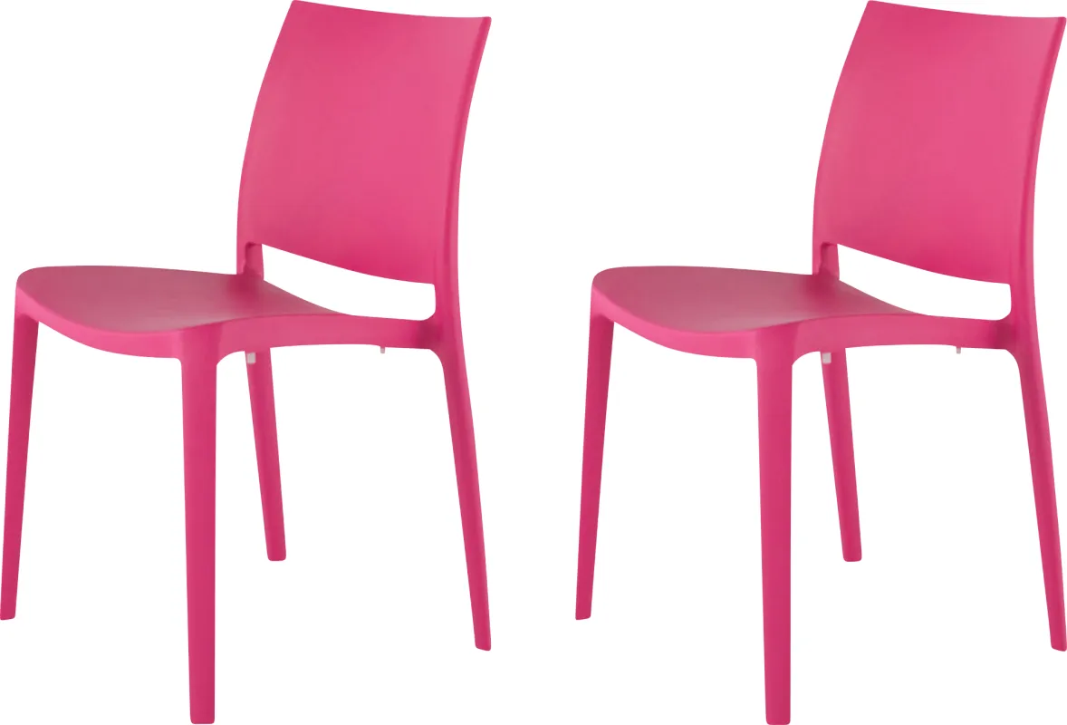 Lagoon Sensilla Fuchsia Outdoor Dining Chair, Set of 2