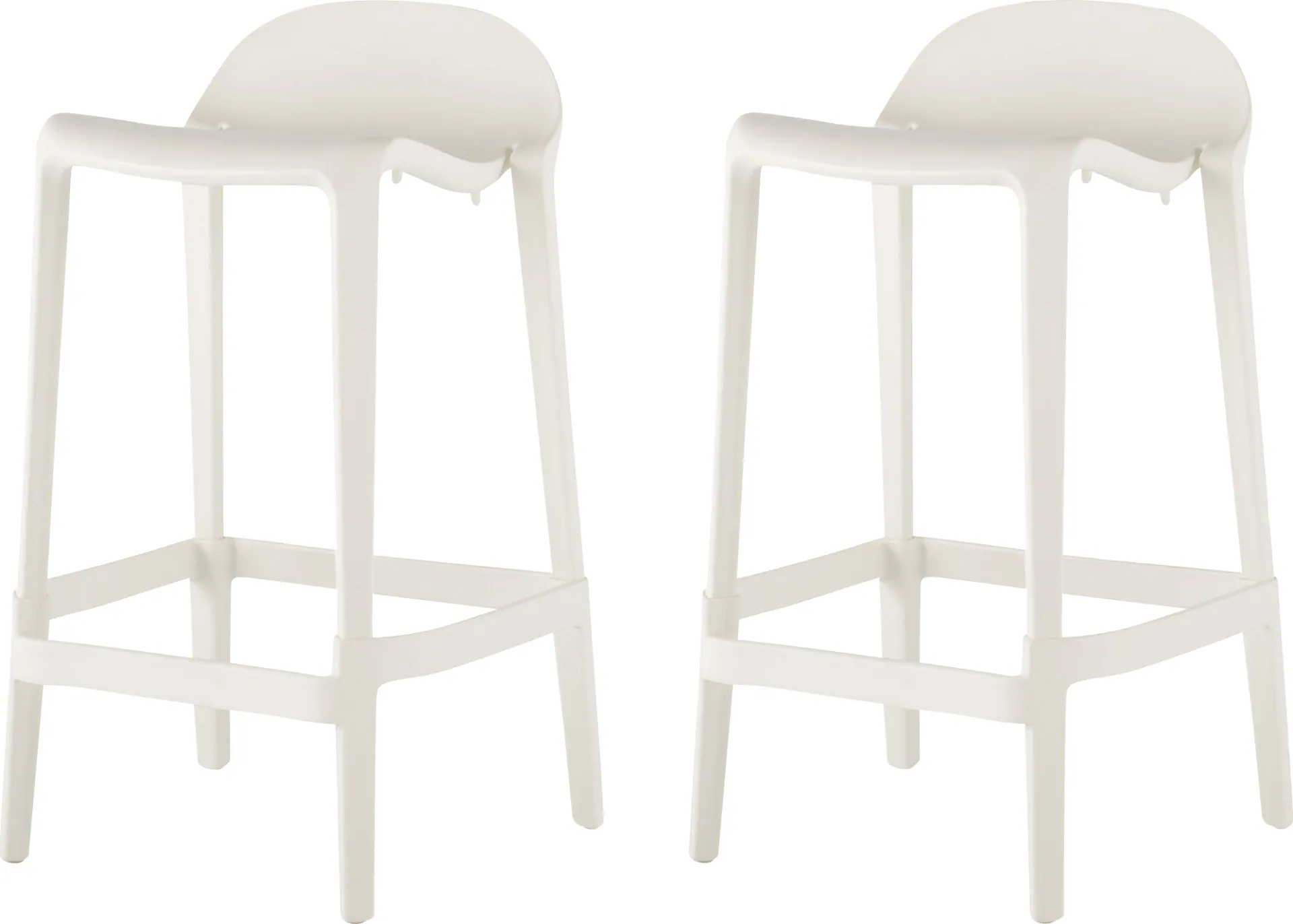 Outdoor Lulia White Counter Stool, Set of 2 - Image 1