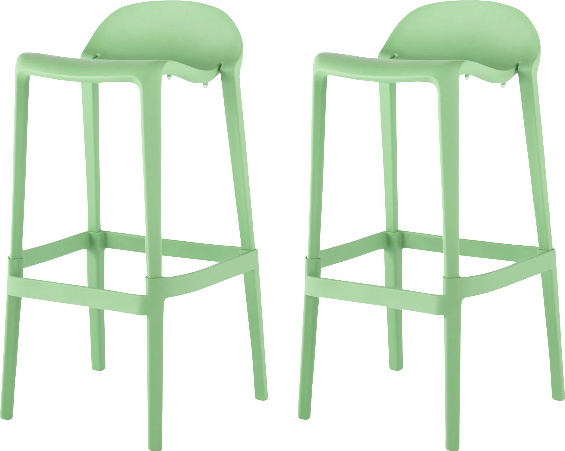 Outdoor Lulia Green Barstool, Set of 2 - Image 1
