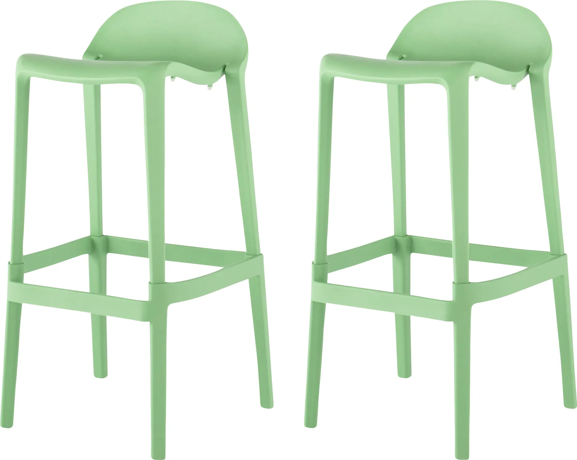 Outdoor Lulia Green Barstool, Set of 2