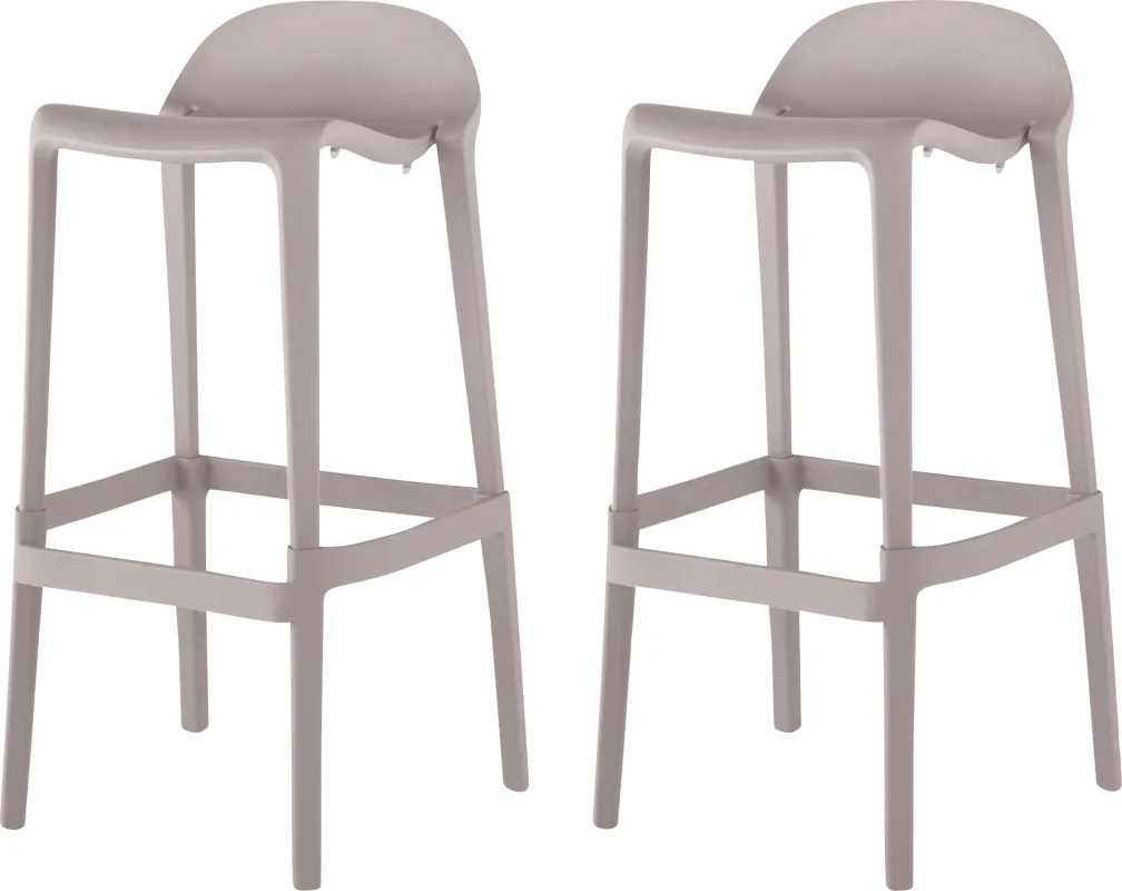 Outdoor Lulia Gray Barstool, Set of 2