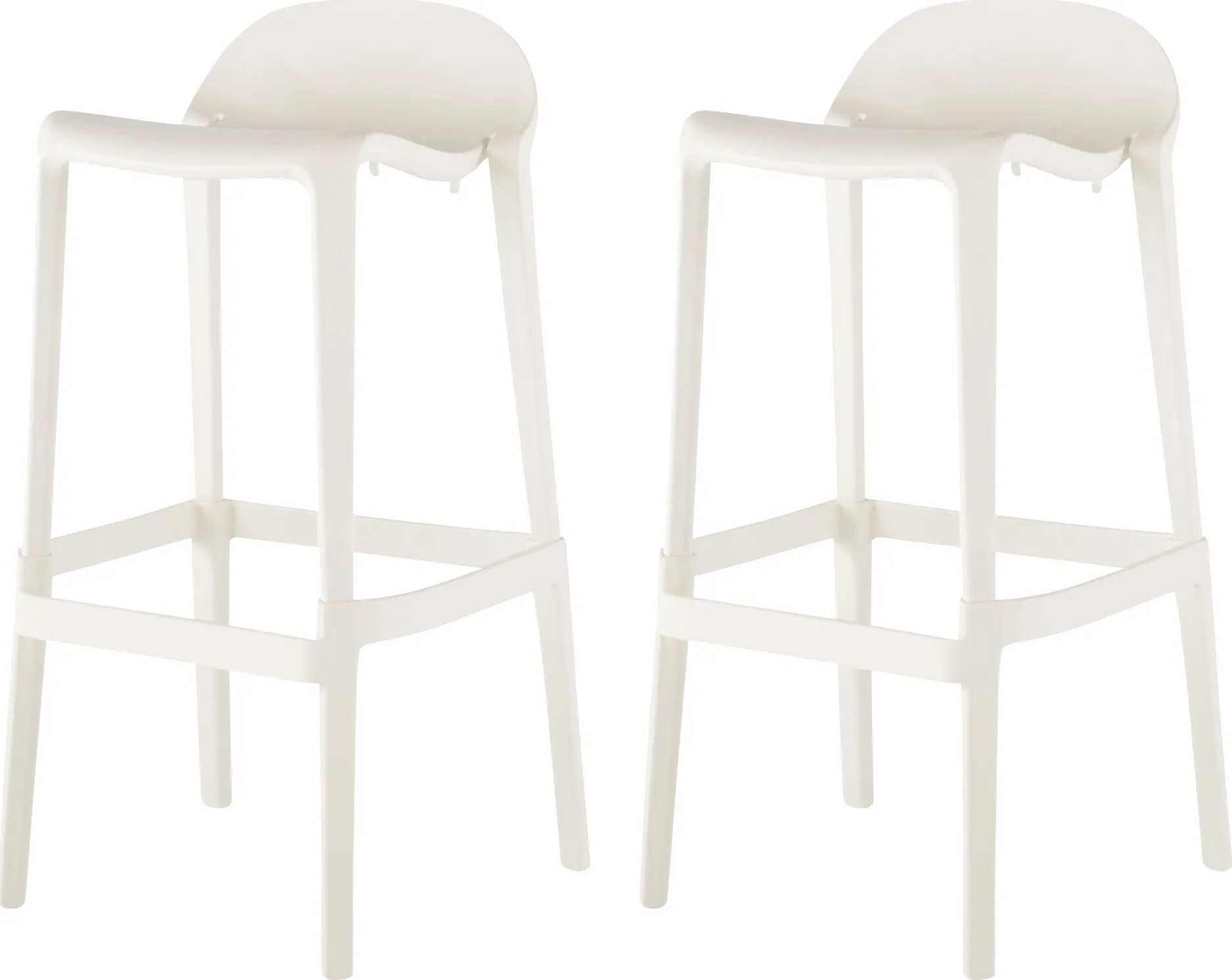 Outdoor Lulia White Barstool, Set of 2 - Image 1