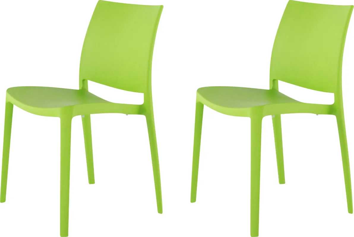 Lagoon Sensilla Green Outdoor Dining Chair, Set of 2