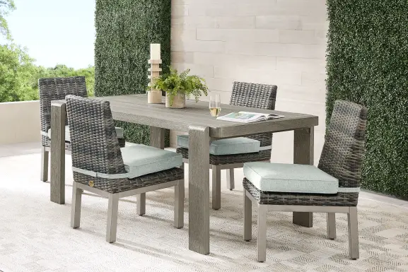 Montecello Gray 5 Pc Outdoor Dining Set with Mist Cushions