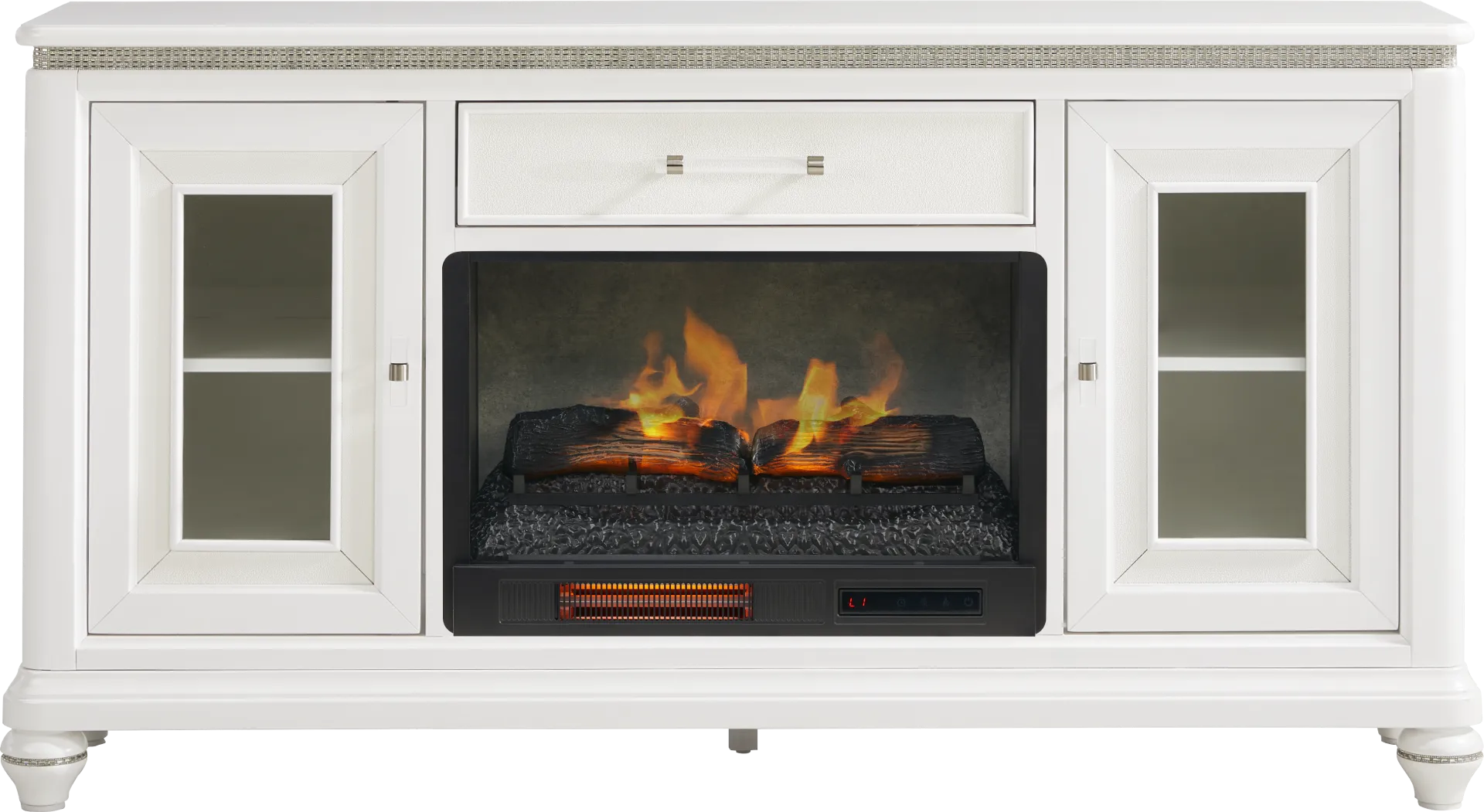 Starlet Lane White 66 in. Console with Electric Fireplace - Image 1