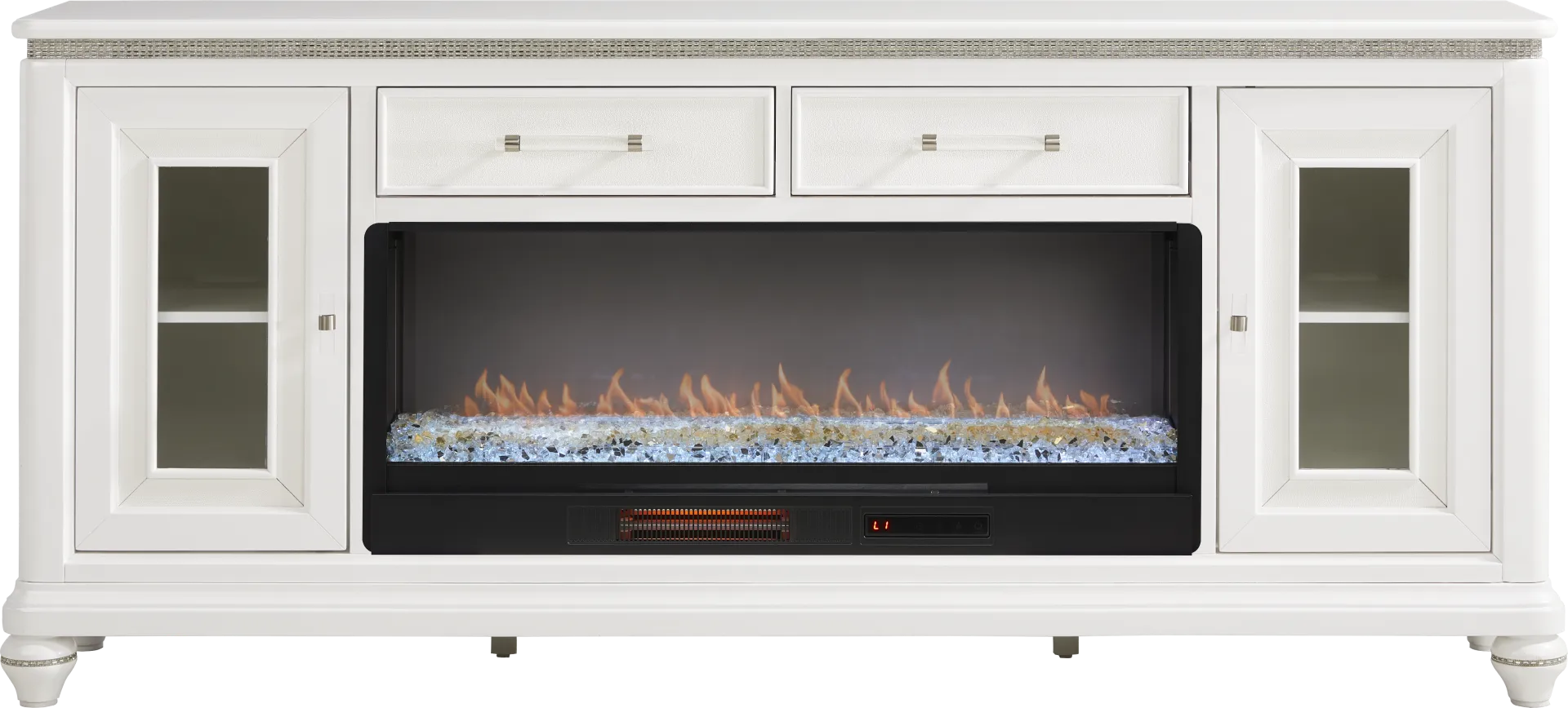 Starlet Lane White 80 in. Console with Electric Fireplace - Image 1