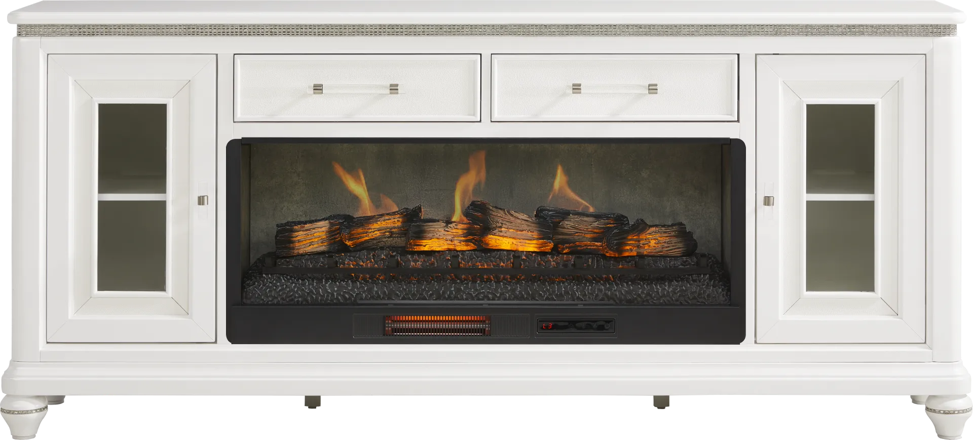 Starlet Lane White 80 in. Console with Electric Fireplace - Image 1