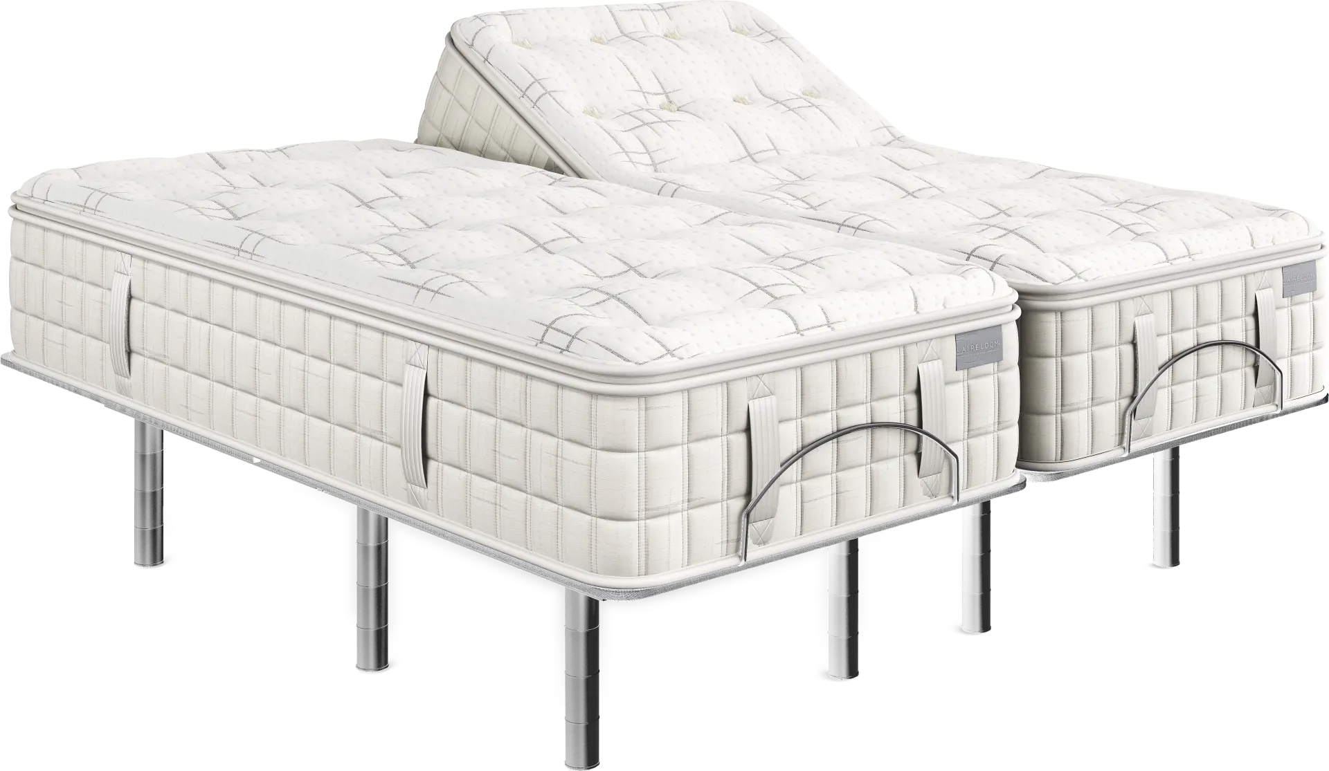 Aireloom Topanga Canyon Split King Mattress Set with Head Up Only Base - Image 1