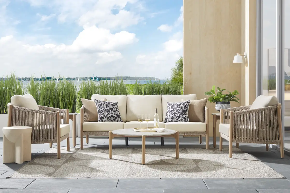 Koda Beige 4 Pc Outdoor Seating Set