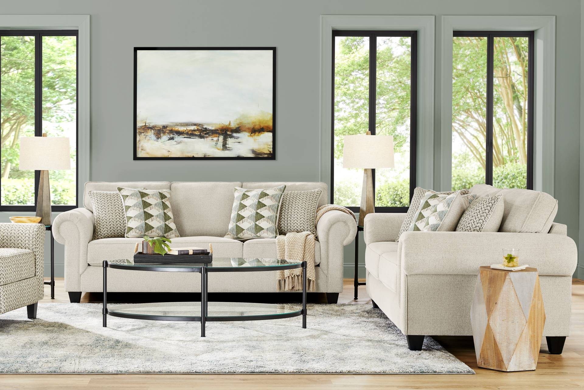 Hathaway Beige 8 Pc Living Room full room