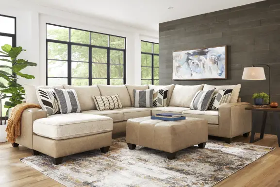 Murphy Beige 6 Pc Sectional Living Room