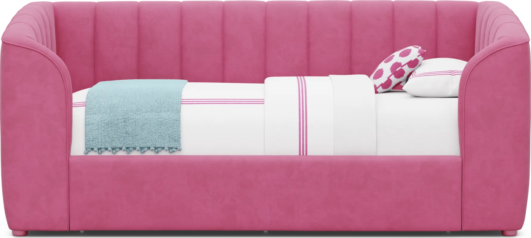 Kids Gwyneth Bubble Gum Twin Upholstered Storage Daybed