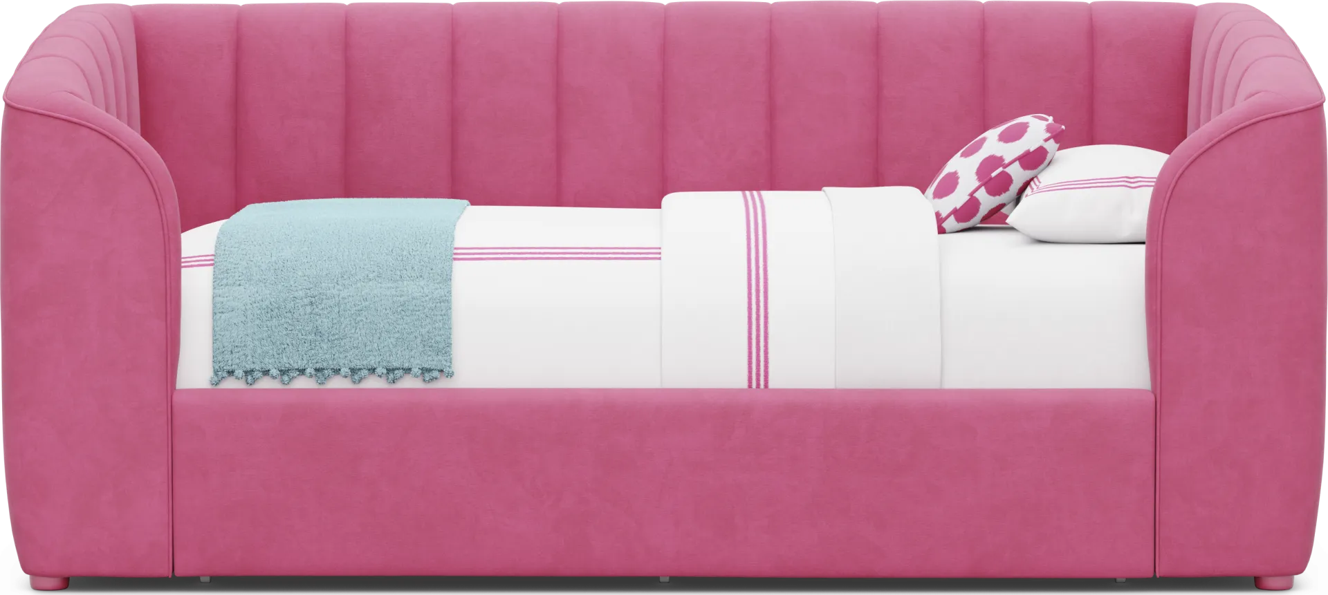 Kids Gwyneth Bubble Gum Twin Upholstered Storage Daybed - Image 1