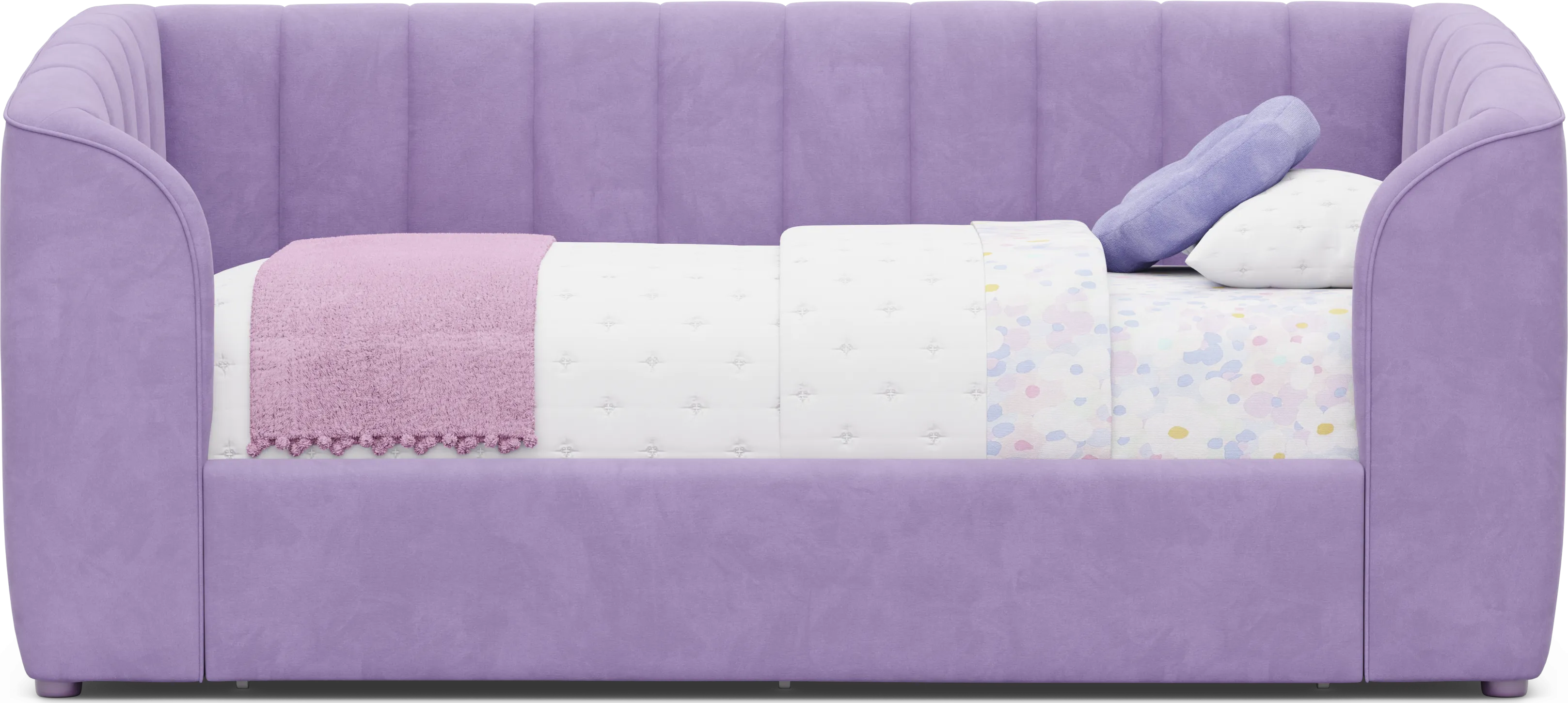 Kids Gwyneth Lavender Twin Upholstered Storage Daybed - Thumbnail - Image 1