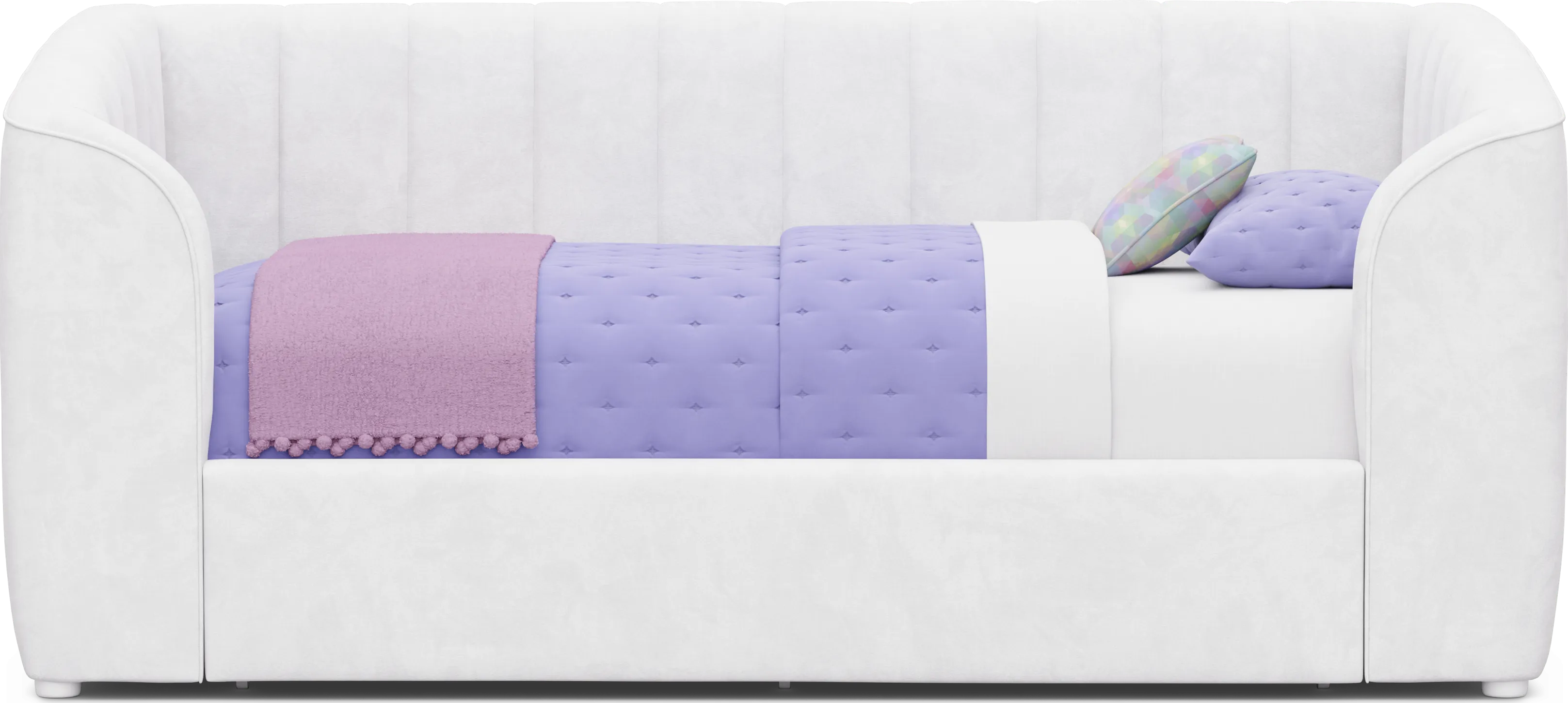 Kids Gwyneth White Twin Upholstered Storage Daybed - Thumbnail - Image 1