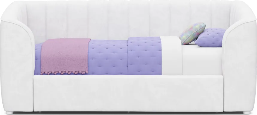 Kids Gwyneth White Twin Upholstered Storage Daybed