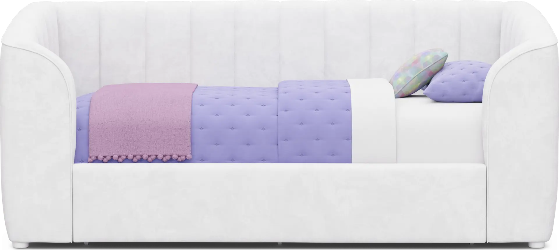 Kids Gwyneth White Twin Upholstered Storage Daybed