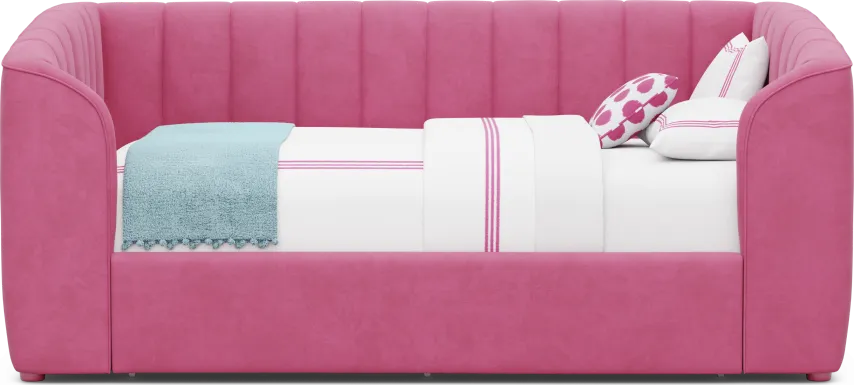 Kids Gwyneth Bubble Gum Full Upholstered Storage Daybed