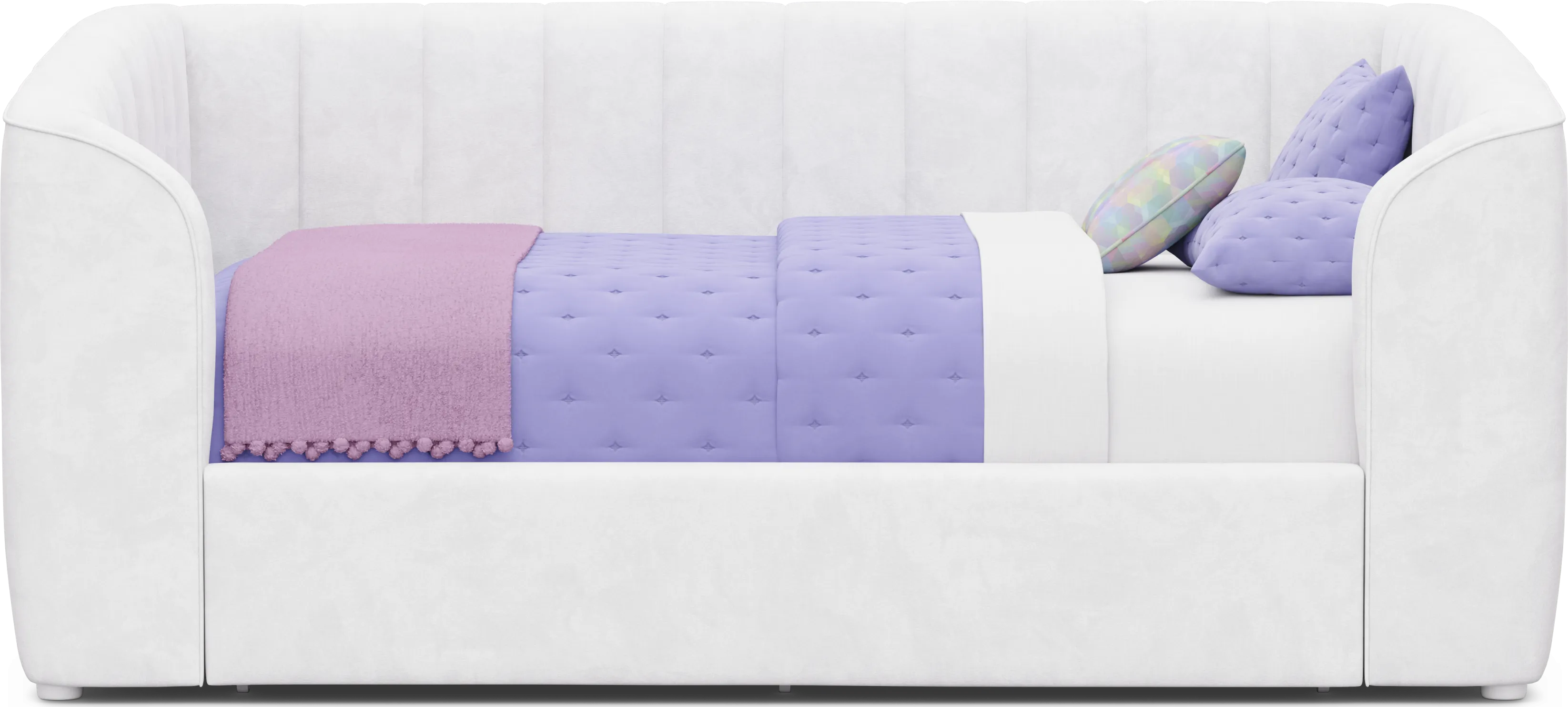 Kids Gwyneth White Full Upholstered Storage Daybed - Thumbnail - Image 1