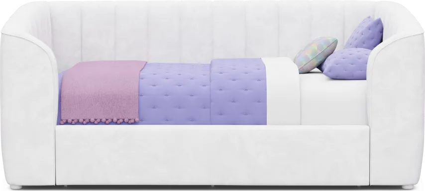 Kids Gwyneth White Full Upholstered Storage Daybed