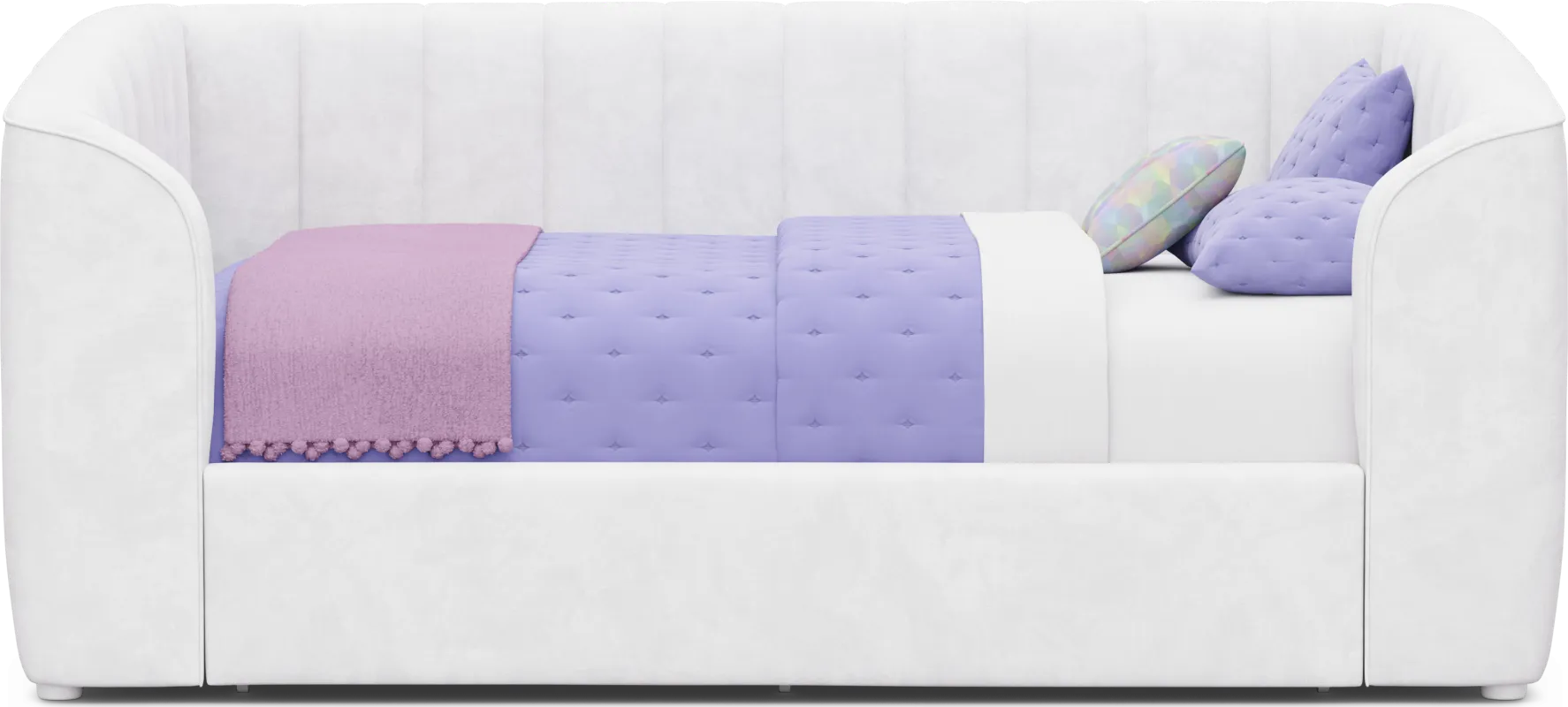 Kids Gwyneth White Full Upholstered Storage Daybed