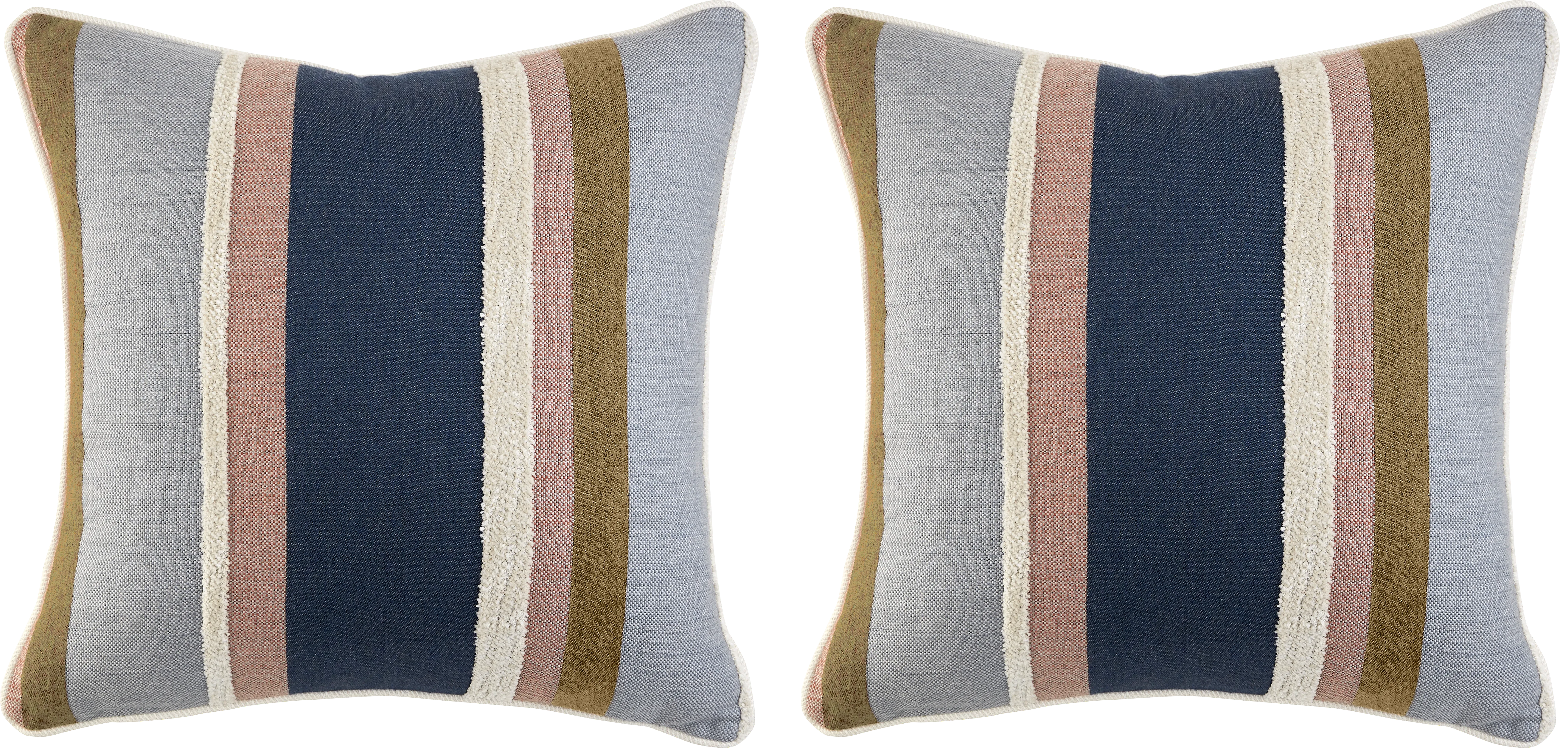 Fascinate Desert Chambray Indoor/Outdoor Accent Pillow, Set of 2 - Thumbnail - Image 1
