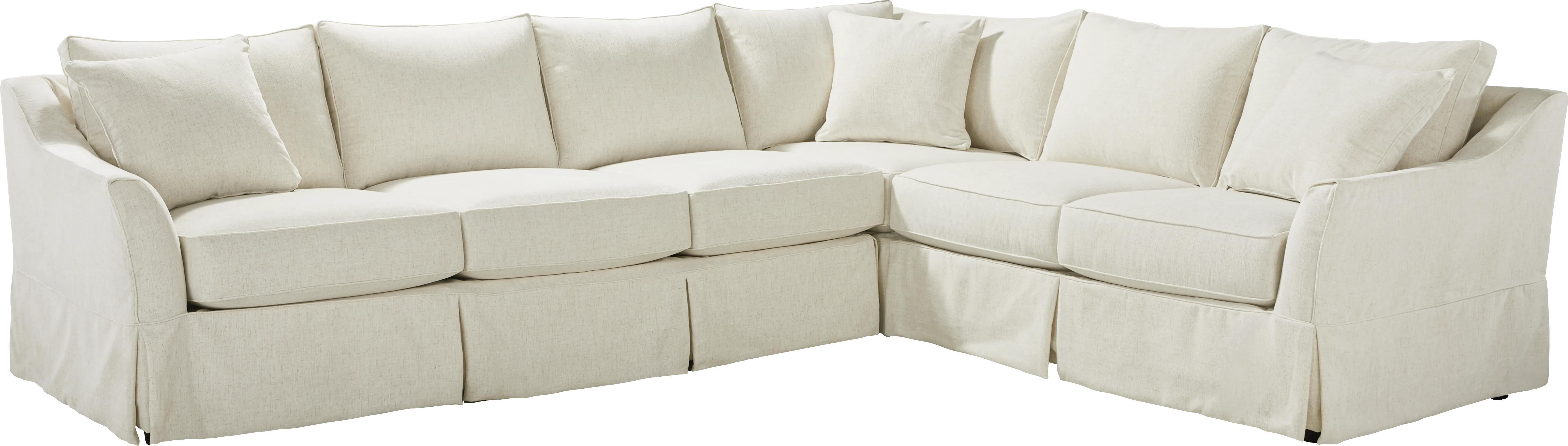 Pacific Grove White Slipcover 2 Pc Gel Foam Sleeper Sectional - Thumbnail - Image 1