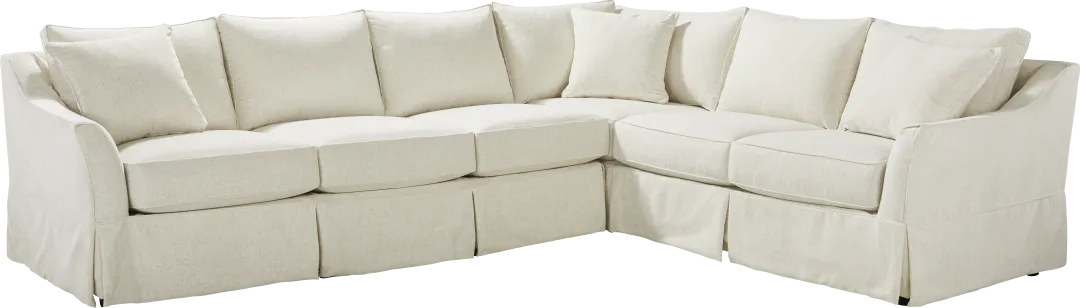 Pacific Grove White Slipcover 2 Pc Sleeper Sectional
